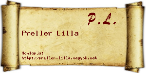 Preller Lilla névjegykártya